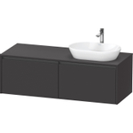 Duravit Ketho 2 wastafelonderbouwkast incl. consoleplaat met 2 laden voor waskom rechts 140x55x45.9cm met handgrepen antraciet grafiet supermat SW772395