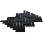 The Mosaic Factory Paris mozaïektegel - 24.7x31.8cm - wandtegel - Rechthoek - Porselein Black Glans SW62292