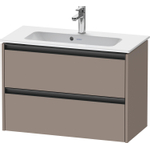 Duravit Ketho 2 wastafelonderbouwkast met 2 laden 81x39x54.9cm met grepen antraciet basalt mat SW771798