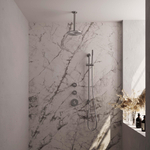 Brauer Brushed Edition Regendoucheset inbouw - hoofddouche 20cm - plafondarm - 3 gladde knoppen - handdouche staaf 1 stand - PVD - geborsteld - RVS SW374423