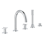 GROHE Atrio afbouwdeel 5-gats badrandcombinatie met omstel met handdouche met doucheslang 200cm met kruisgrepen chroom SW225253