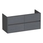 BRAUER Adore wastafelonderkast - 120x46x55cm - 4 softclose lades - greeploos - 2 sifon uitsparingen - Timber Grey SW1198296