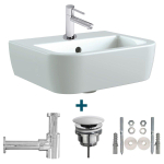 Nemo Spring Sun fonteinset 40x32.5x16.5cm met overloop inclusief 14cm koudwaterkraan en sifon porselein wit SW385486