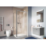 Crosswater Clear 6 Zijwand - 76x195cm - 6mm - helder veiligheidsglas - zilver SW487143