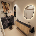 MONDIAZ TURE-DLUX 120cm toiletmeubel Washed Oak. EDEN wastafel Lava positie rechts. Met 1 kraangat. SW1104105