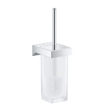 GROHE Selection Cube closetborstelgarnituur m. glazen inzet wandmodel chroom SW97663