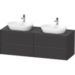 Duravit Ketho 2 wastafelonderbouwkast incl. consoleplaat met 4 laden voor dubbele waskommen 160x55x56.8cm met handgrepen antraciet grafiet supermat SW771835