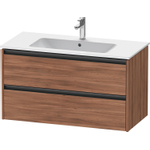Duravit Ketho 2 wastafelonderbouwkast met 2 laden 101x48x55cm met grepen antraciet noten mat SW773093