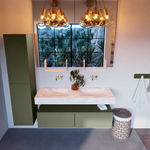 MONDIAZ ALAN - DLUX Badkamermeubelset - 130cm - onderkast - Army - 2 lades - vrijhangende wastafel - 2 wasbakken - 0 kraangaten - Ostra SW807726