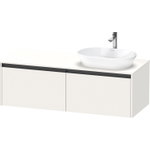 Duravit Ketho 2 wastafelonderbouwkast incl. consoleplaat met 2 laden voor waskom rechts 140x55x45.9cm met handgrepen antraciet wit supermat SW772241
