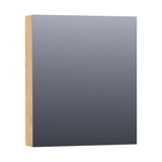 BRAUER Impress Deluxe spiegelkast - 60x70x15cm - interne en externe verlichting - 1 rechtsdraaiende dubbelzijdige spiegeldeur Forest Tan SW371742