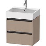 Duravit Ketho 2 wastafelonderbouwkast - 2 laden - 58.4x46x54.9cm - grepen antraciet - Linnen mat SW772059