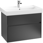 Villeroy & Boch Collaro wastafelonderkast 75.4x54.6cm 2 lades Black matt SW479567