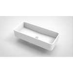 Arcqua Case waskom - 60x26cm - Rechthoek - Cast marble Wit Mat SW767324