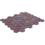 The Mosaic Factory Valencia mozaïektegel - 27.6x32.9cm - wandtegel - Zeshoek/Hexagon - Gerecycled glas Burgundy mat/glans SW374589