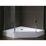 Saniclass Diamond Douchebak - vijfhoek - 90x90x16cm - afvoer poten - wit sw4113