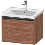 Duravit Ketho 2 wastafelonderbouwkast met 1 lade 58.4x45.5x44cm met greep antraciet noten mat SW772409