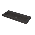 INK Dock wastafel - 100x40x6cm - 1 wasbak - 2 kraangaten - Quartz zwart SW158005