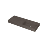 INK Momento wastafel - 120x45x9cm - 1 wasbak rechts - 0 kraangaten - Quartz beton SW798413