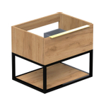 Thebalux onderkast type2 60cm 1x lade opbouwgreep Noëlla met frame mat zwart en 1x inleg  1x uitsparing incl witte sifonset SW769176