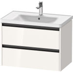Duravit Ketho 2 wastafelonderbouwkast met 2 laden 78.4x45.5x54.9cm met grepen antraciet hoogglans wit SW772940
