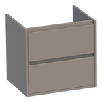 Saniclass New Future wastafelonderkast 60x46x55cm 2 softclose greeploze lades met 1 sifonuitsparing MDF mat Taupe SW372420