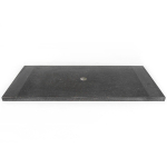 Saniclass Noche Wastafelblad - 100x46cm - 0 kraangaten - 1 sifonuitsparing - basalt gepolijst SW728236