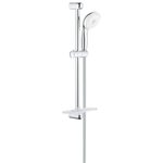GROHE New Tempesta 100 Glijstangset - 60cm - ronde handdouche - 3 straalsoorten - gladde doucheslang - met zeepschaal - chroom/wit SW108111