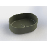 Arcqua Case waskom - 40x28cm - Ovaal - Cast marble Mat groen SW909487