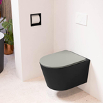MONDIAZ LAVIE wandclosetpack - 36x53cm - diepspoel - rimless - Urban (zwart) - softclose - quick-release - toiletzitting - Smoke (grijs) SW1208736