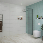 Fortifura Galeria inloopdouche - 50x200cm - ribbelglas - wandarm - chroom SW876948