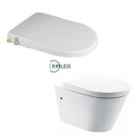 Wiesbaden Flow spoelrandloos met Flush luxe douche-wc zitting stroomloos wit SW377928