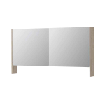 INK SPK3 Spiegelkast - 140x14x74cm - 2 deuren - dubbelzijdige Spiegel - open planchet - schakelaar en stopcontact - MFC Ivoor eiken SW798268