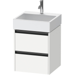 Duravit Ketho 2 wastafelonderbouwkast - 2 laden - 48.4x46x54.9cm - grepen antraciet - wit mat SW772323