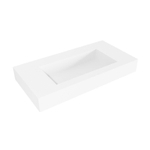 Mondiaz ZINK Talc Vrijhangende wastafel - 90cm - wasbak midden - rand 12cm - Solid surface Talc SW428149