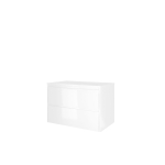 Proline Elegant badkamermeubelset - 80x46x54cm - polystone Elegant wastafel - 0 kraangaten - symmetrisch - MDF lak Glans wit/Glans wit SW349817