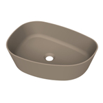 Arcqua Rocker waskom - opbouw - organisch links - 50x37cm - mat truffel SW1209139