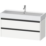 Duravit Ketho 2 wastafelonderbouwkast met 2 laden voor enkele wastafel 118.4x46x54.9cm met grepen antraciet wit mat SW772915