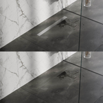 Brauer Douchegoot - 70x7x6.7cm - ondiepe vloerflens - zijuitloop - tegelinlegrooster omkeerbaar - RVS SW110915