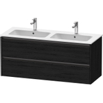 Duravit Ketho 2 wastafelonderbouwkast met 2 laden voor dubbele wastafel 128x48x55cm met grepen antraciet eiken zwart mat SW772004