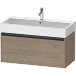 Duravit Ketho 2 wastafelonderbouwkast met 1 lade 98.4x46x44cm met greep antraciet eiken terra mat SW772103