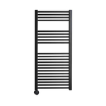 Sanicare Elektrische Design Radiator - 111.8 x 60 cm - 730 Watt - thermostaat chroom linksonder - mat zwart SW890908