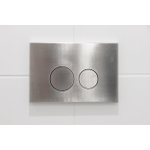 QeramiQ Push metal Bedieningsplaat RVS look met ronde dualflush frontbediening voor Geberit UP320 inbouwreservoir SW706194