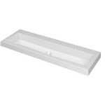 INK Dock wastafel - 120x40x6cm - 1 wasbak - 2 kraangaten - polystone wit glans SB3415032