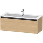 Duravit Ketho 2 wastafelonderbouwkast met 1 lade voor enkele wastafel 121x48x44cm met greep antraciet natuur eiken mat SW772760