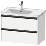 Duravit Ketho 2 wastafelonderbouwkast met 2 laden voor waskom links 78.4x45.5x54.9cm met grepen antraciet wit mat SW772904