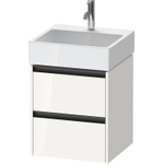 Duravit Ketho 2 wastafelonderbouwkast - 2 laden - 48.4x46x54.9cm - grepen antraciet - hoogglans wit SW772038