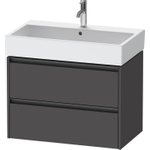 Duravit Ketho 2 wastafelonderbouwkast met 2 laden 78.4x46x54.9cm met grepen antraciet grafiet mat SW773003