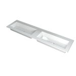 INK Kraft wastafel - 180x45x1cm - 2 wasbakken - 0 kraangaten - wit glans SW439596