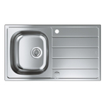 GROHE K200 spoelbak met afdruipgedeelte 860 x 500 mm 1 bak 350 x 400 x 160 mm omkeerbaar roestvrij staal kleur RealSteel SW492246